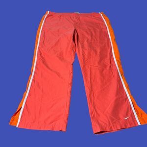 Nike Track Pants Gray Tag Orange Salmon Vtg Y2K Youth XL (16-18) No Drawstring